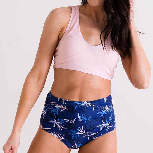 NWT Set: High Waist Athletic Crossback  Sports Bralette Bikini in Soft Pink - Picture 1 of 15